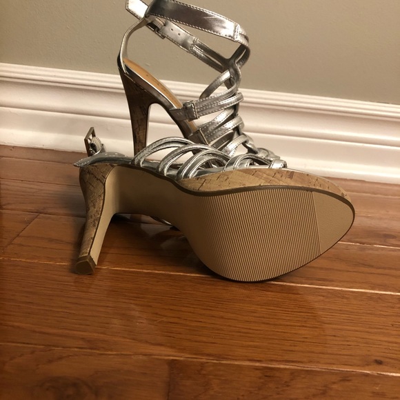 Delicious Silver High Heel Sandals - Picture 3 of 4
